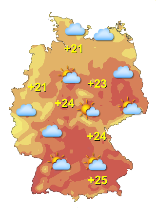 Wetter in Deutschland Montag 8.6.