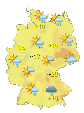 Wetter in Deutschland Dienstag 9.6.