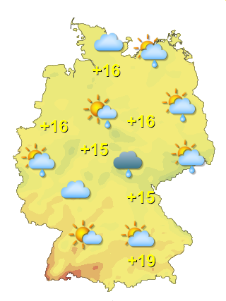 Wetter in Deutschland Montag 15.6.