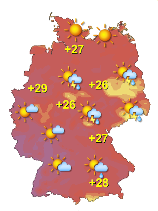 Wetter in Deutschland Dienstag 14.7.