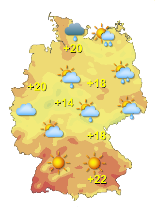 Wetter in Deutschland Montag 20.7.