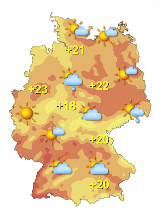 Wetter in Deutschland Dienstag 21.7.