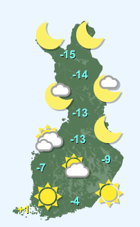 Väder i Finland fredag 12/12