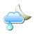 Partly cloudy and light rain