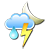 Partly cloudy, possible thunderstorms with rain