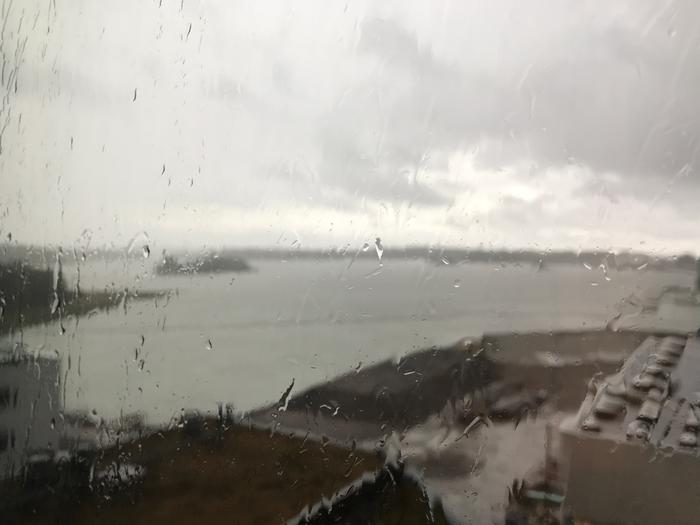 Rain clouds on the Finnish coastline. 