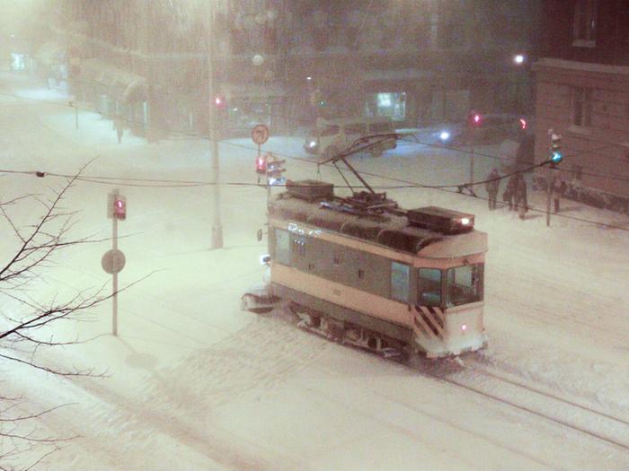 Snowfall in Helsinki, Finland