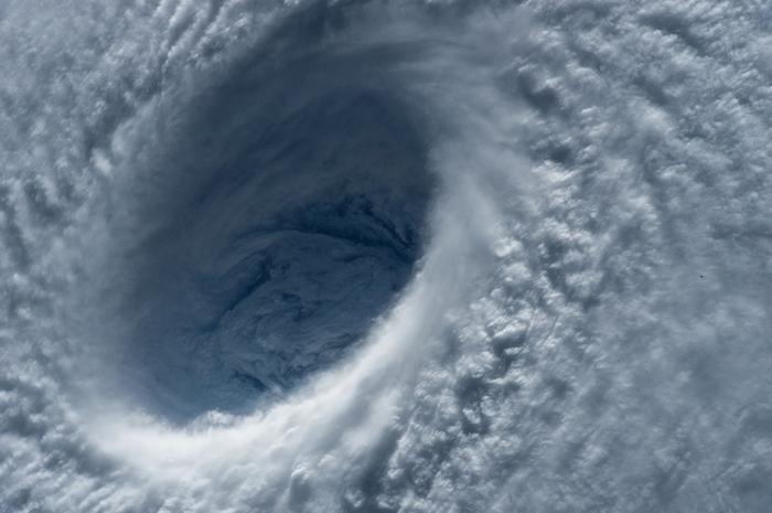 The eye of a typhoon.
